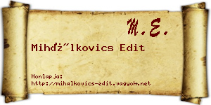 Mihálkovics Edit névjegykártya